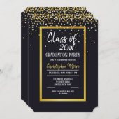 金ゴールドダスト卒業パーティ招待状 招待状 (正面/裏面)