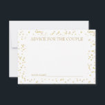 金ゴールドダスト紙吹雪アドバイス アドバイスカード<br><div class="desc">カップルのカードの金ゴールドの結婚ほこり紙吹雪アドバイス。当社の金ゴールドダスト紙吹雪のコレクションと共に結婚調整するように設計。これらのカードで結婚式の日におもしろい要素を追加する。逆は、あなたの名パーソナライズされた前の繊細なモノグラムのイニシャル上のフェイク金ゴールドにあなたの名前と一緒に行うことができる結婚した、繊細な金ゴールドほこり紙吹雪の背景に。Pure Piglet©の設計(www.zazzle.com/purepiglet*)。</div>