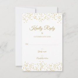 金ゴールドダスト紙吹雪エレガントRSVPカード 招待状