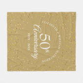 金ゴールドダスト紙吹雪50結婚周年 フリースブランケット (正面(横))