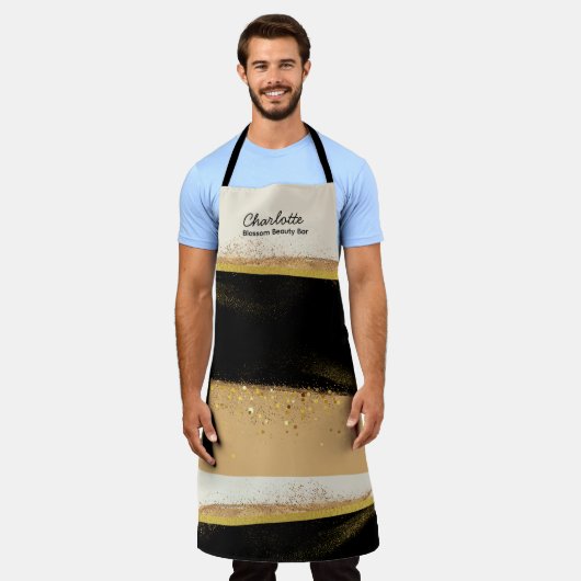 金ゴールドダスト美しい美学エキスパートエプロン エプロン (着用した状態)