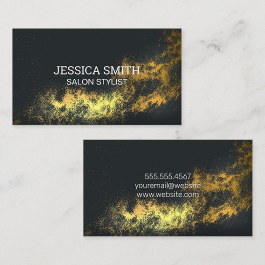 金ゴールドダスト背景 名刺 (正面/裏面)