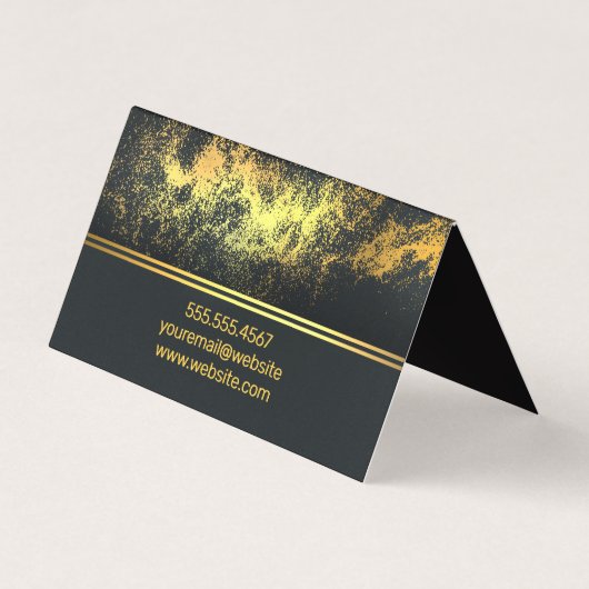 金ゴールドダスト背景 名刺 (裏面)