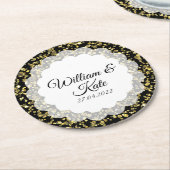 金ゴールドダスト ラウンドペーパーコースター (アングル)