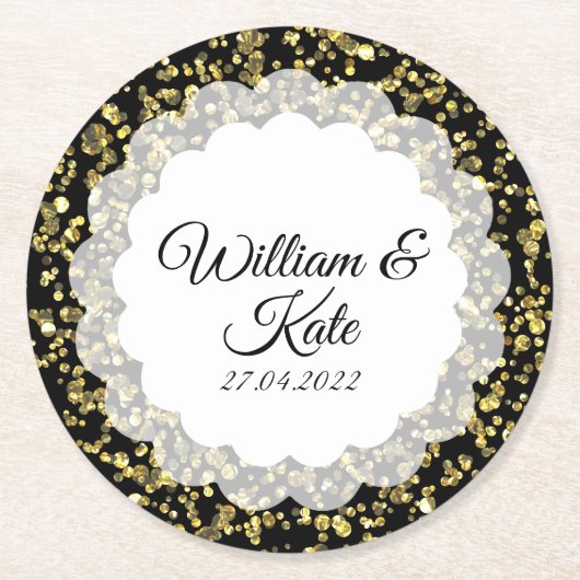 金ゴールドダスト ラウンドペーパーコースター (正面)