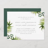 金ゴールドダスト&熱帯植物学結婚院 インビテーションポストカード (正面/裏面)