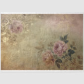 金ゴールドダスト、色あせたヴィンテージロマンチックなフローラ、およびパティナ 薄葉紙 (正面)