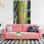 金ゴールドダストGecko "金ゴールドダストGecko"、Gecko、熱帯 キャンバスプリント (インサイチュ (リビング))