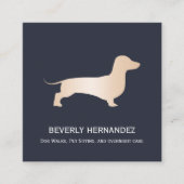 金ゴールドダックシュントドッグウォーカートレーナーパピーシッター スクエア名刺 (正面)