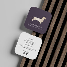 金ゴールドダックシュントドッグウォーカートレーナーパピーシッター スクエア名刺