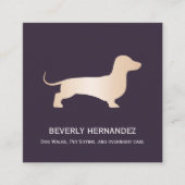 金ゴールドダックシュントドッグウォーカートレーナーパピーシッター スクエア名刺 (正面)