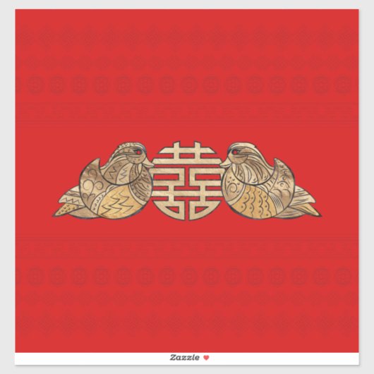 金ゴールドダック付きダブルハピネスシンボル シール (シート)