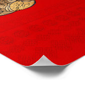 金ゴールドダック付きダブルハピネスシンボル ポスター (角)