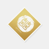 金ゴールドダブルハピネスウェディングパーティナプキンセット スタンダードカクテルナプキン (角)