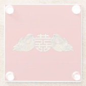 金ゴールドダブルハピネスシンボルウィズマンダリンダックス ガラスコースター (裏面)