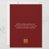 金ゴールドダブルハピネスランタン中国の招待状 招待状 (裏面)