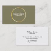 金ゴールドダブルリングや輪（オリーブグリーン） 名刺 (正面/裏面)