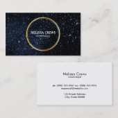 金ゴールドダブルリングや輪/夜空 名刺 (正面/裏面)