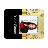 金ゴールドダマスインスタグラム写真テンプレート マグネット (横)