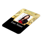 金ゴールドダマスインスタグラム写真テンプレート マグネット (左側)