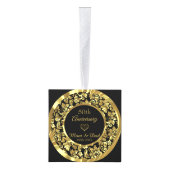 金ゴールドダマスクとハート キューブオーナメント (右)