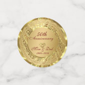 金ゴールドダマスクとハート コンフェッティ (スモール正面)