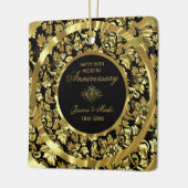 金ゴールドダマスクとブラック50周年記念 セラミックオーナメント (左)
