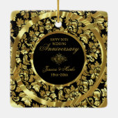 金ゴールドダマスクとブラック50周年記念 セラミックオーナメント (裏面)