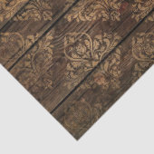 金ゴールドダマスクの茶色の木のデコページ 薄葉紙 (詳細)