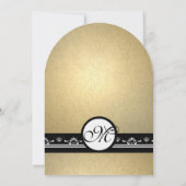 金ゴールドダマスクスワーズ結婚式招待状5 x 7 招待状 (裏面)