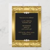 金ゴールドダマスクダイヤモンドファブラス誕生日パーティー 招待状 (裏面)