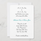 金ゴールドダマスクチョコレートブラウンサテンホワイトフラワー 招待状 (裏面)