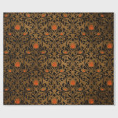 金ゴールドダマスクバラビクトリアンゴシックヴィンテージ ラッピングペーパー (フラット)