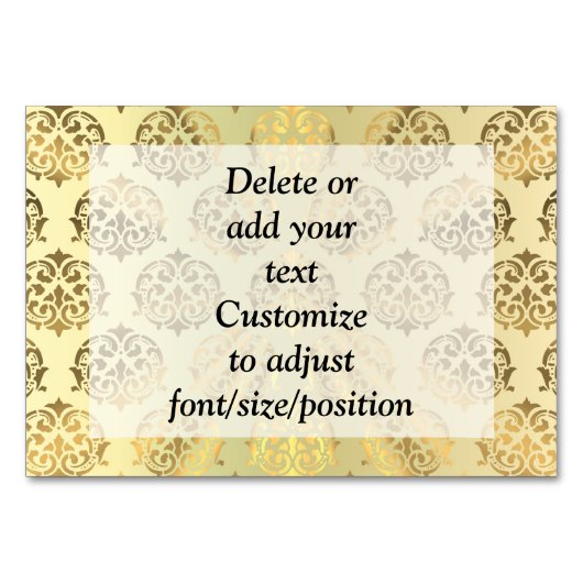 金ゴールドダマスクパターン テーブルナンバー (正面)