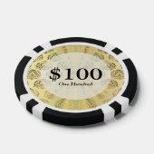 金ゴールドダマスクパターン ポーカーチップ (シングル)