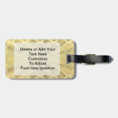 金ゴールドダマスクパターン ラゲッジタグ (裏面横)