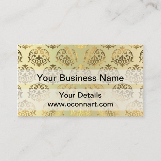 金ゴールドダマスクパターン 名刺 (正面)