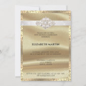 金ゴールドダマスクパールダイヤモンドホワイトサタン50th 招待状 (裏面)