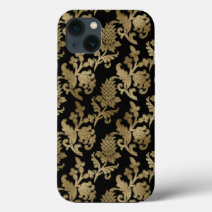 金ゴールドダマスクフローラ結婚の贈り物 iPhone 13ケース
