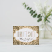 金ゴールドダマスクヘアドレッサーサロンアポイントメント 予約カード (スタンド正面)