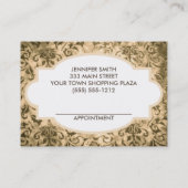 金ゴールドダマスクヘアドレッサーサロンアポイントメント 予約カード (裏面)