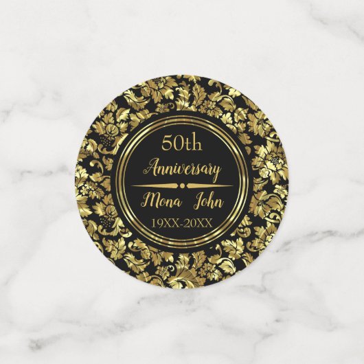 金ゴールドダマスク及び金ゴールドグリッター分周器 コンフェッティ (スモール正面)