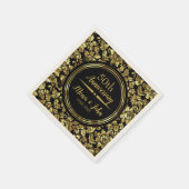 金ゴールドダマスク及び金ゴールド分周器 スタンダードカクテルナプキン (角)