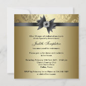 金ゴールドダマスク女性退職パーティー 招待状 (裏面)