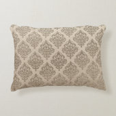 金ゴールドダマスク長方形枕 アクセントクッション (正面)