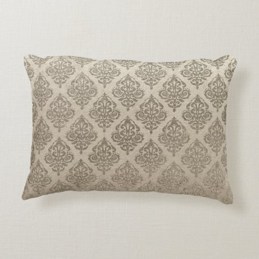 金ゴールドダマスク長方形枕 アクセントクッション (裏面)