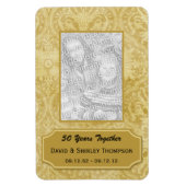 金ゴールドダマスク50周年記念写真磁石 マグネット (縦)