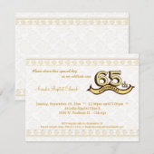 金ゴールドダマスク65周年お祝い招待状 招待状 (正面/裏面)