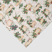 金ゴールドダマスク、クリスマス・グリーティング&ヴィンテージ・ホリー 薄葉紙 (詳細)