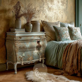 金ゴールドダマスク、テクスチャ効果、ミントセージ緑 薄葉紙